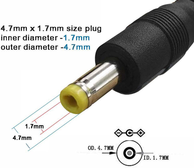 AC-DC Linear Power Supply 6.5V DC @ 350mA; 1.7 x 4.7mm (+) center polarity