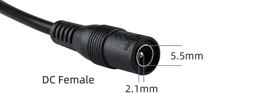 DC Power 1 Female Jack To 2 Female Jack Cable Splitter @ 2.1 x 5.5mm - AC-DC PowerShack