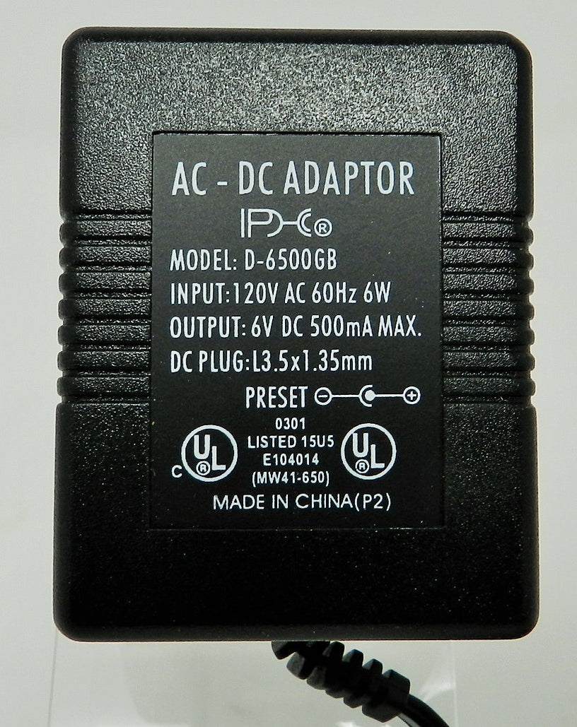 Ac Dc Linear Power Supply 6v Dc 500ma 135 X 35mm Positive Center Polarity Ac Dc Powershack 6316